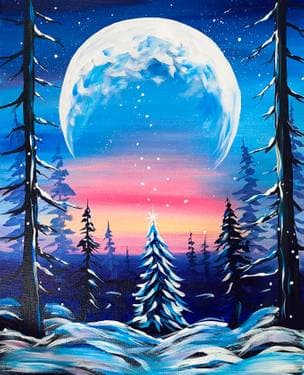 Frosty Moonscape - Paint Nite event in Airdrie, AB
