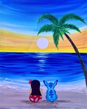 Sitting by the Sea ll — Painting