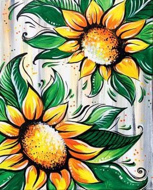 Sunflower Duo - Paint and sip event at Penny Pinchers Brewing in Millbury, MA - PaintNite.com