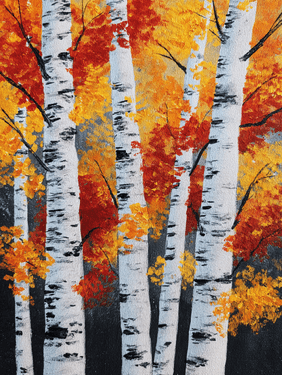 Fall Birch Trees Delight — Painting