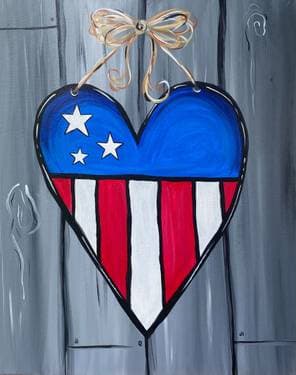 Patriotic Barn Wood Heart - Paint and sip event at AC Hotel Downtown San Jose in San Jose, CA - PaintNite.com
