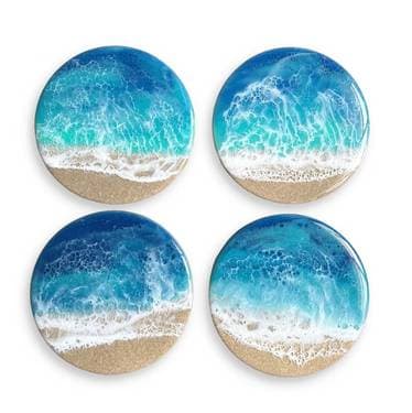 Ocean Beach Resin Coasters - Paint Nite event in HILLSBOROUGH, NJ