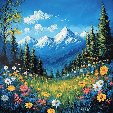Mountain Spring Majesty - Paint and sip event at Night Owl Kitchen + Bar in Langley, BC - PaintNite.com