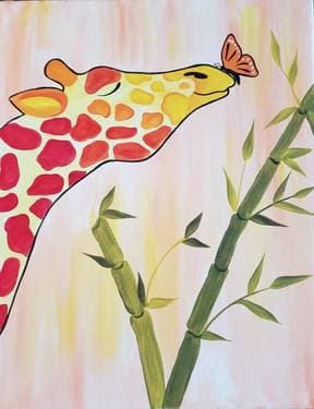 Butterfly Kissed Giraffe - Paint Nite event in Sacramento , CA