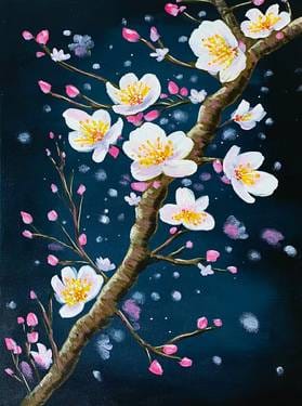 Paint Nite: Almond Blossoms — Painting
