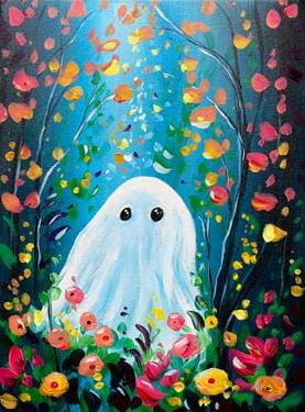 Little Garden Ghost - Paint and sip event at Charley's Place in Glendale, AZ - PaintNite.com
