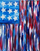 American Flag on Faux Wood Design thumbnail