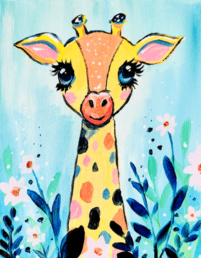Little Baby Giraffe - Paint and sip event at Atelier d'Art Hadieh in Saint-Jean-sur-Richelieu, QC - PaintNite.com