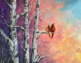 Cardinal Love at Sunset thumbnail