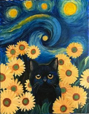 It’s a Van Gogh World, Kitty - Paint and sip event at Broadway Bar and Grill - Nepean in Nepean, ON - PaintNite.com