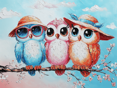 Beachy Owl Babes by the Sea - Paint and sip event at Levittown Lanes Bar & Grill in Levittown, NY - PaintNite.com