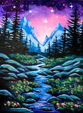 Blue Mountain Magic - Paint and sip event at Kelsey's Quarry Edge in Brampton, ON - PaintNite.com