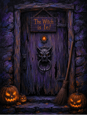 Witch's Halloween Cottage — Painting