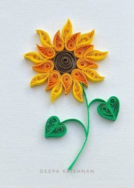 Sunflower - Paper Quilling - Paint Nite event in Mississauga, ON