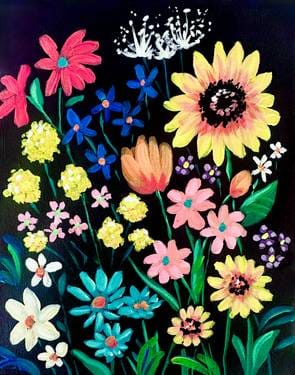 Floral Garden Rainbow — Painting