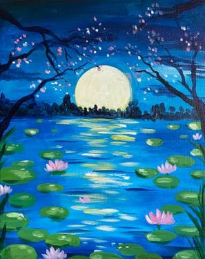 Moonlit Lotus Dream - Paint Nite event in Duarte, CA