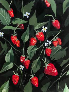 Sweet Summer Strawberries — Painting
