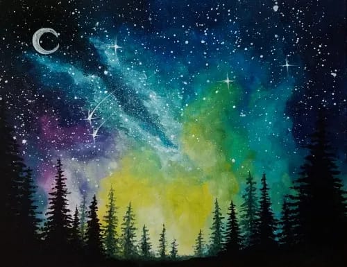 Moonlit Forest Milky Way