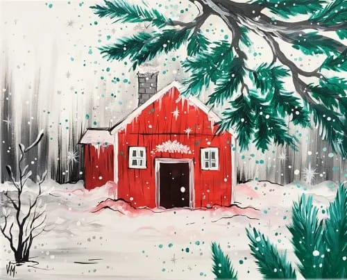 Red House in Snow