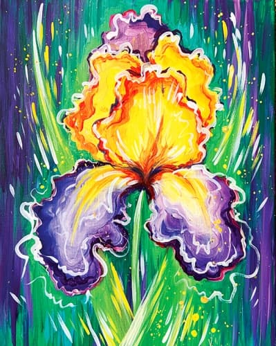 Spring Iris in Purple and Yellow