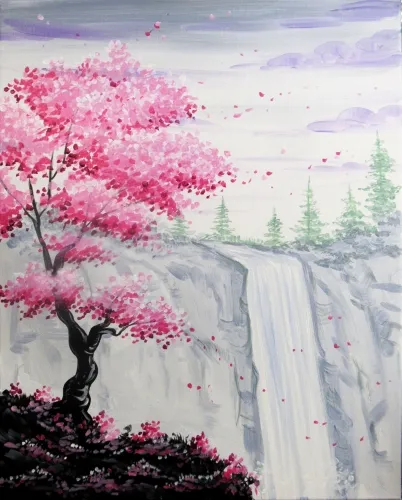 Serene Blossom Cliff