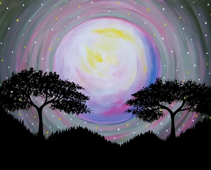 Moon Between The Trees