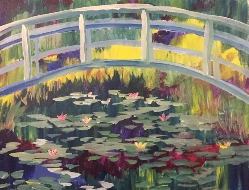 Impressionist Monet Bridge Over Lilies