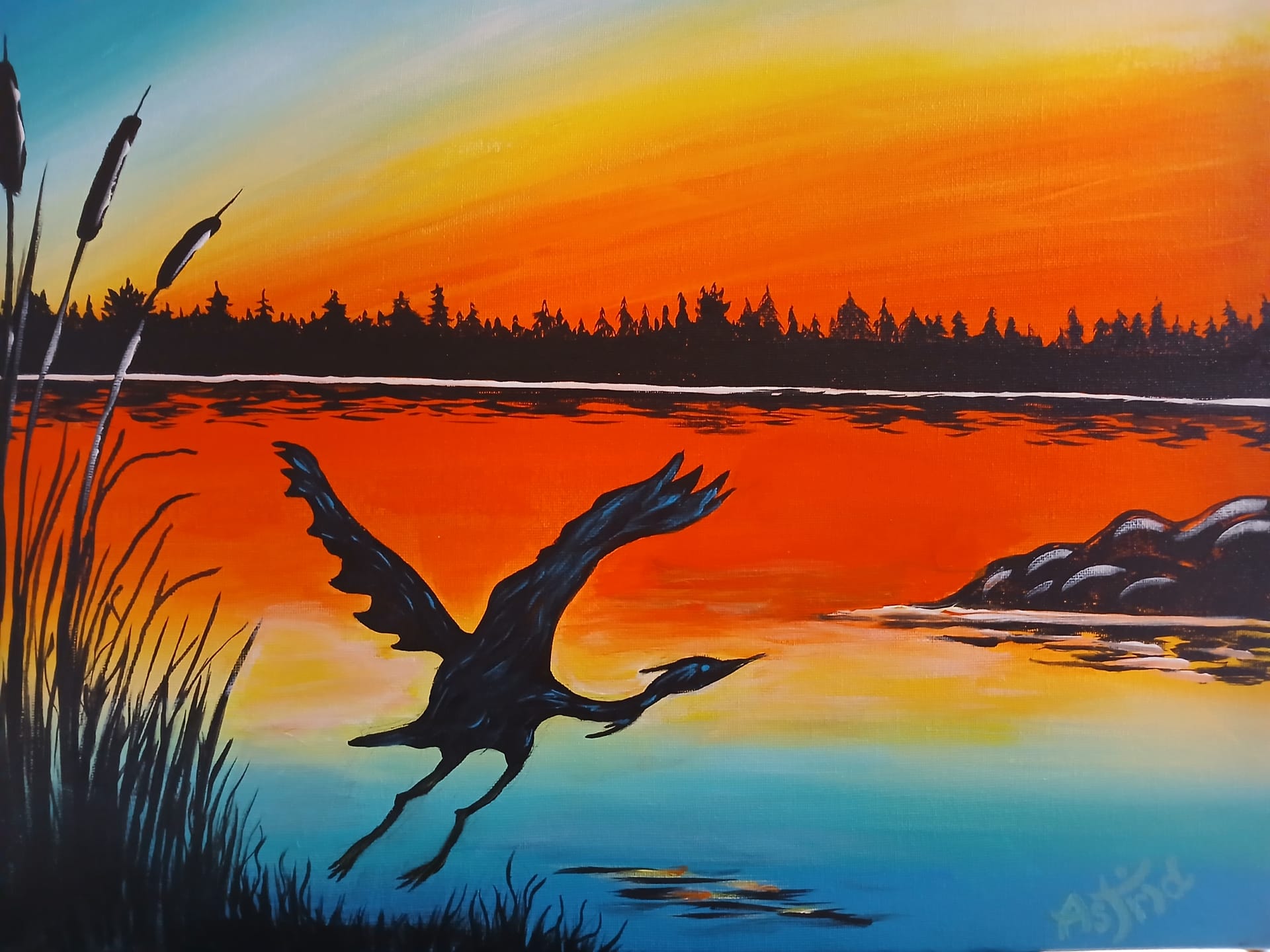 Great Blue Takes Off