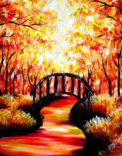 Bridge Under The Autumn Forest
