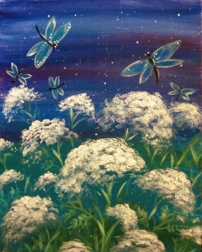 Starry Dragonflies and Lace