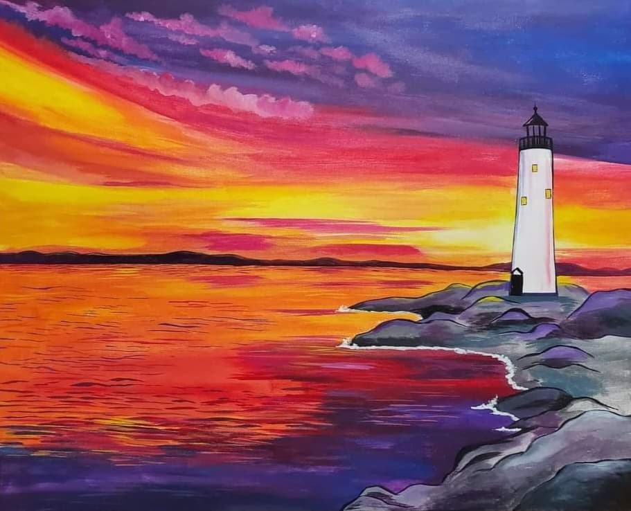 Vibrant Sky Lighthouse