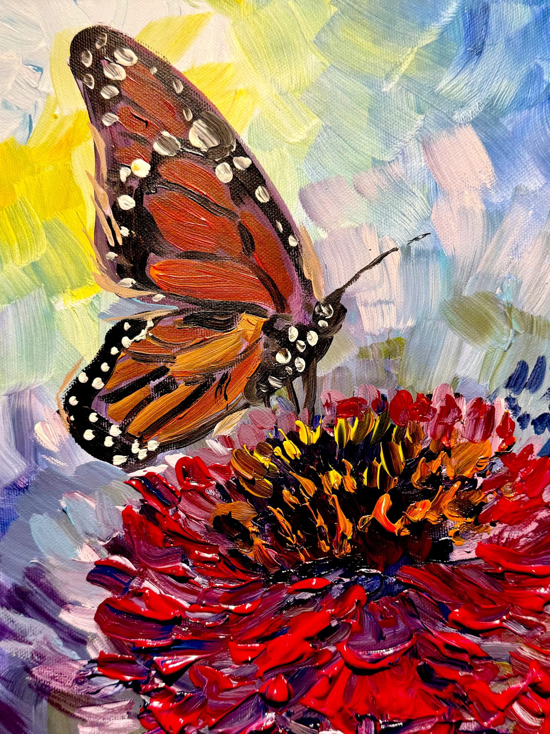 Monarch on a Zinnia