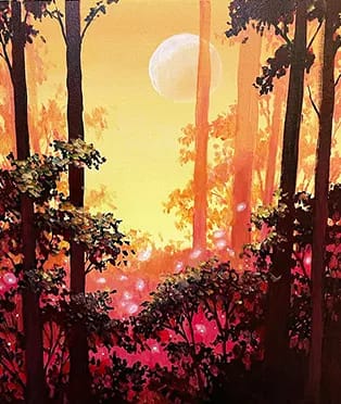 Sunset Mist Forest