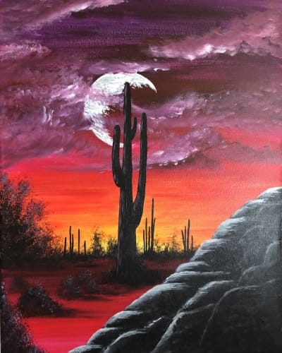 On A Dark Desert Highway — Painting