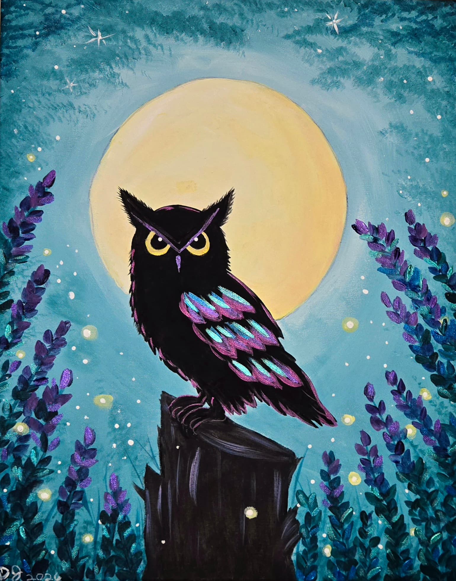 Owl in the Forest Moonlight