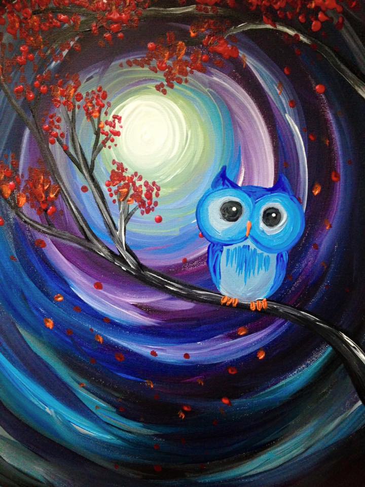Owl Night Long — Painting