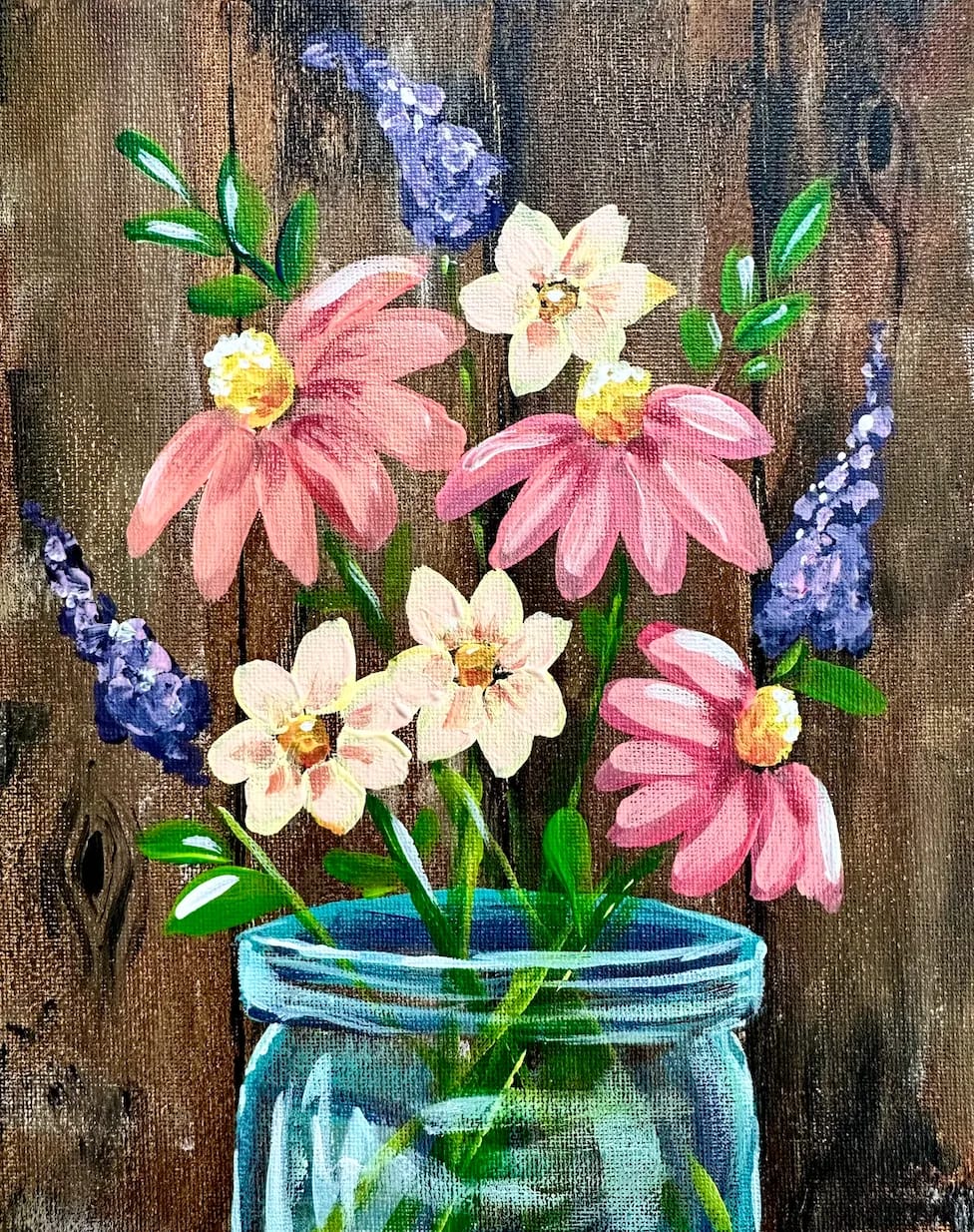 Rustic Jar of Flowers