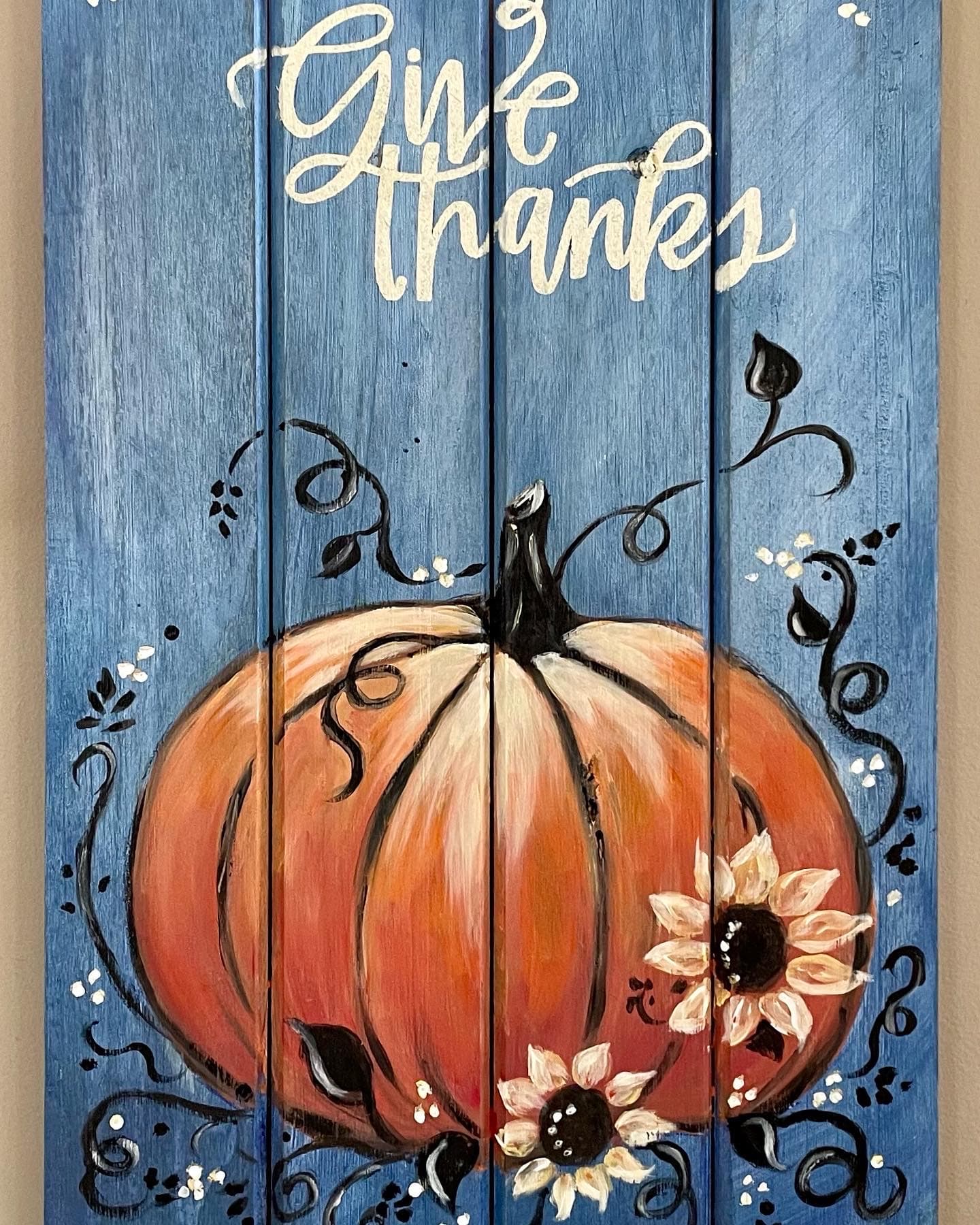 Pumpkin - Give Thanks - Paint Nite event in Purcellville, VA