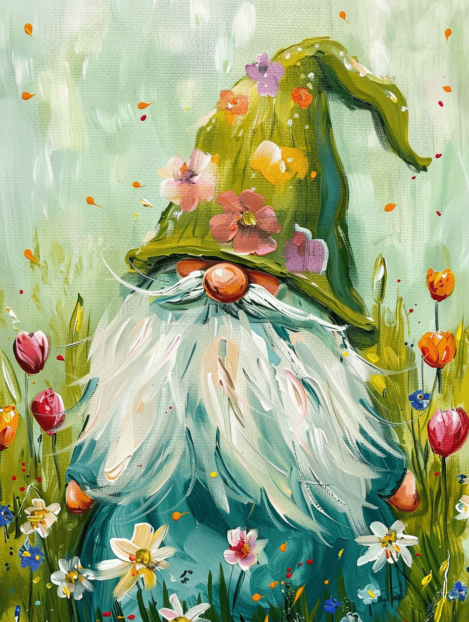 Spring Time Garden Gnome at Ace & Vine — Painting