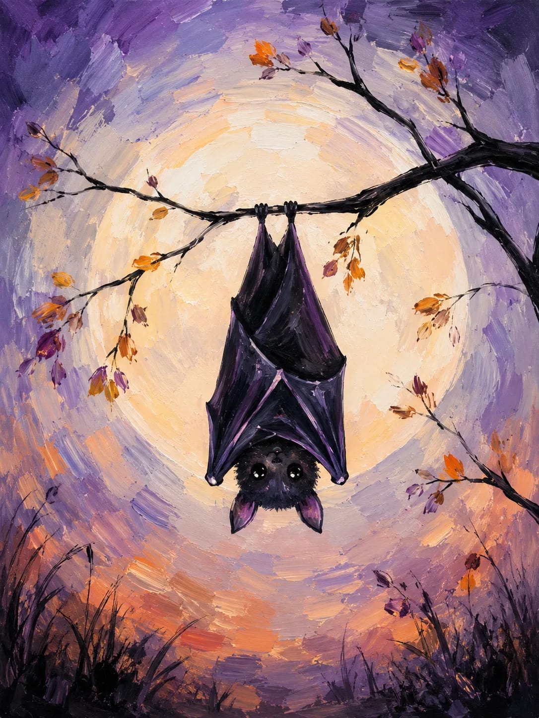 Full Moon Halloween Bat