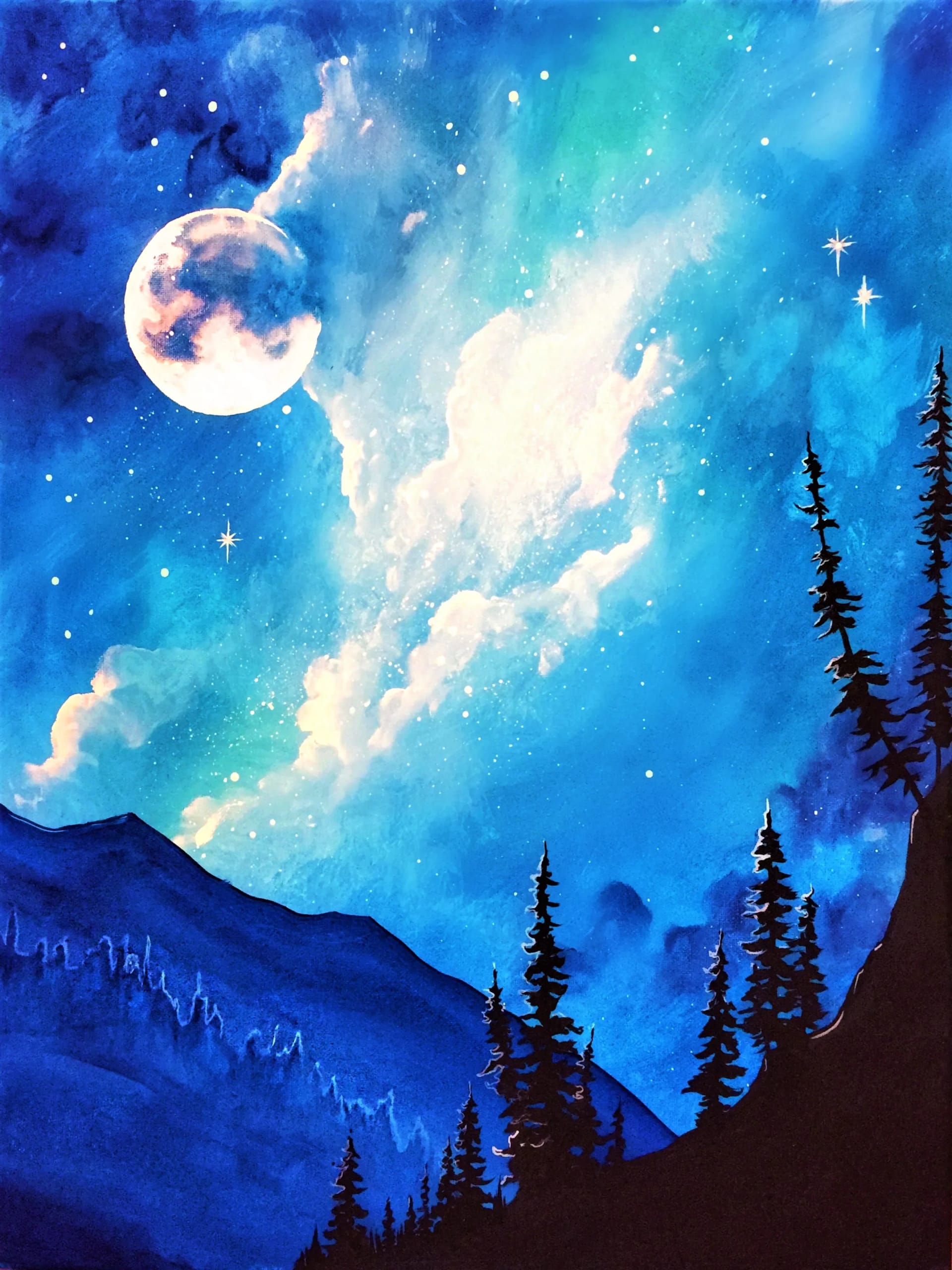 Blue Galaxy Moonscape