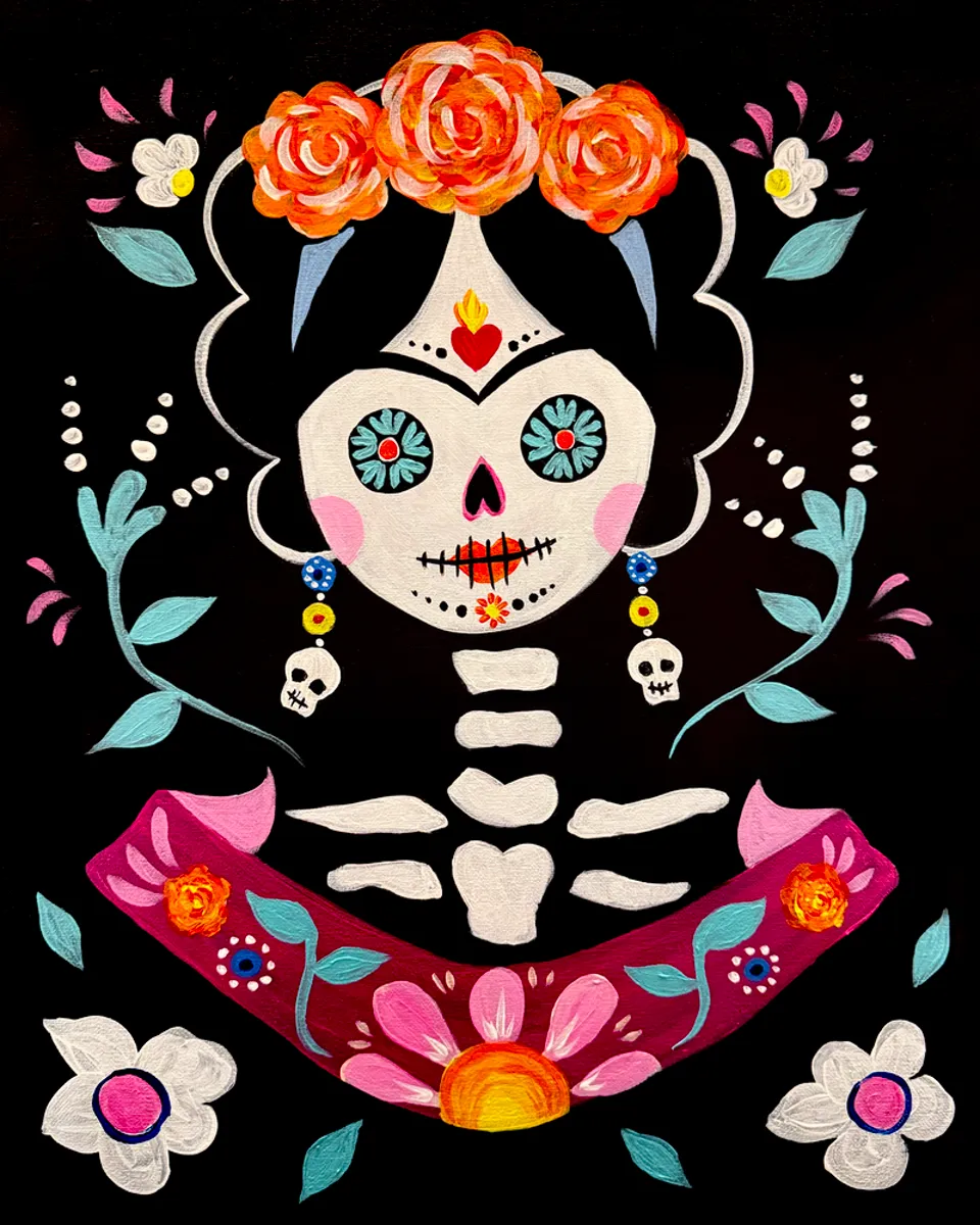 Celebrate Frida Custom Black Canvas
