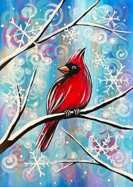 Whimsical Winter Cardinal