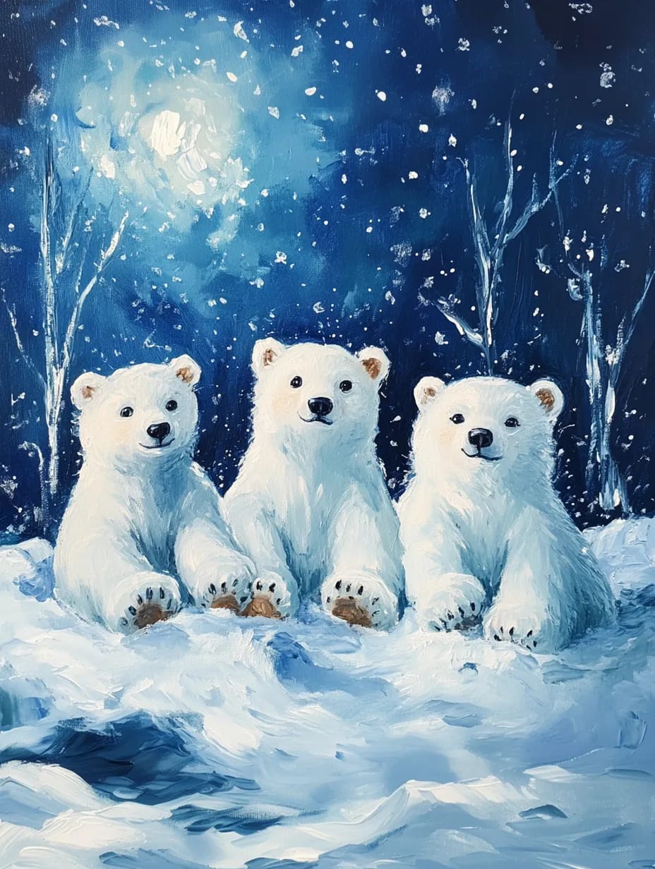 Polar Bear Family Love