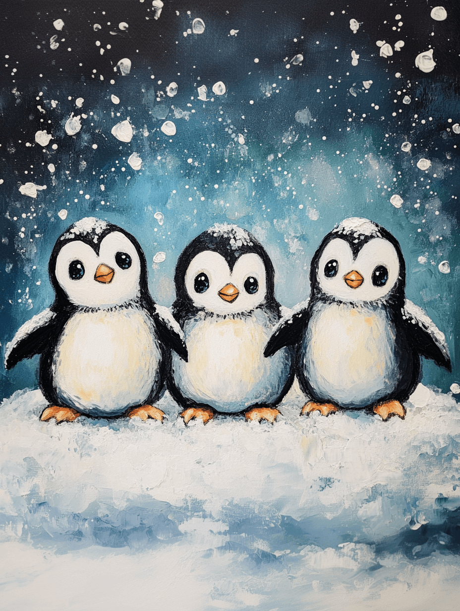 Penguin Snow Family