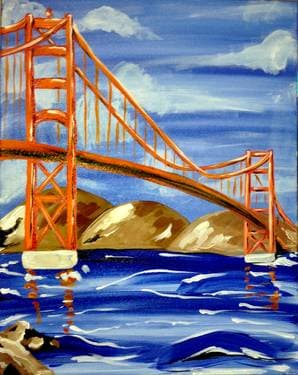 The Golden Gate Bridge - Paint Nite event in Sunnyvale, CA
