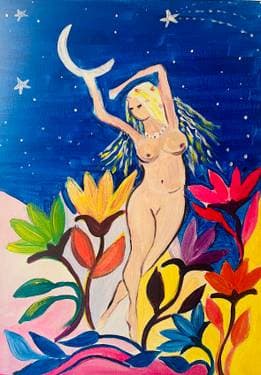 Goddess and the Moon - Paint Nite event in Encino, CA