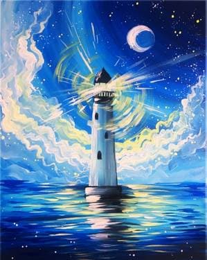 Hope is like a lighthouse - Paint Nite event in Encino, CA