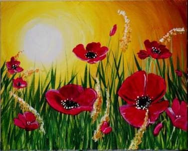 Cathie's Poppy Sunset - Paint Nite event in Sunnyvale, CA