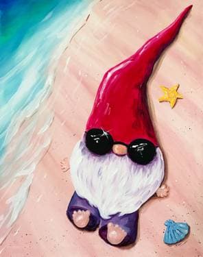 Beach-Gnomer - Paint Nite event in Sunnyvale, CA